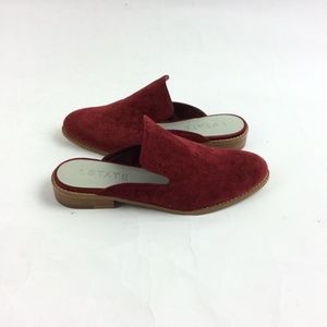 New 1. State Facia Red Velvet Mules